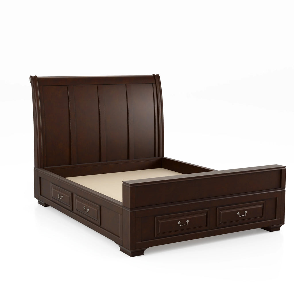 California King Brown Cherry Platform Bed Z37381
