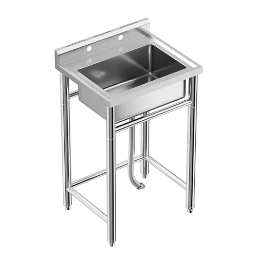Stainless Steel Single Bowl Utility Sink with Pull-Out Faucet C91579