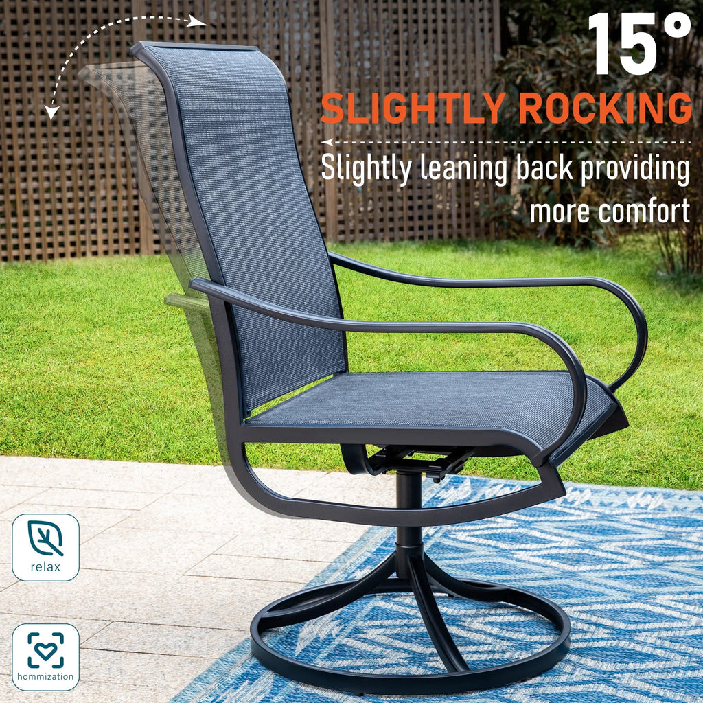 Swivel Dining Chairs Set of 2 with Black Steel Frame O443