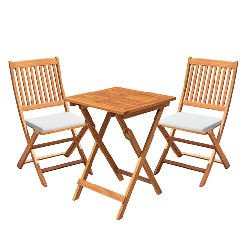3 Piece Acacia Wood Folding Bistro Set F8117