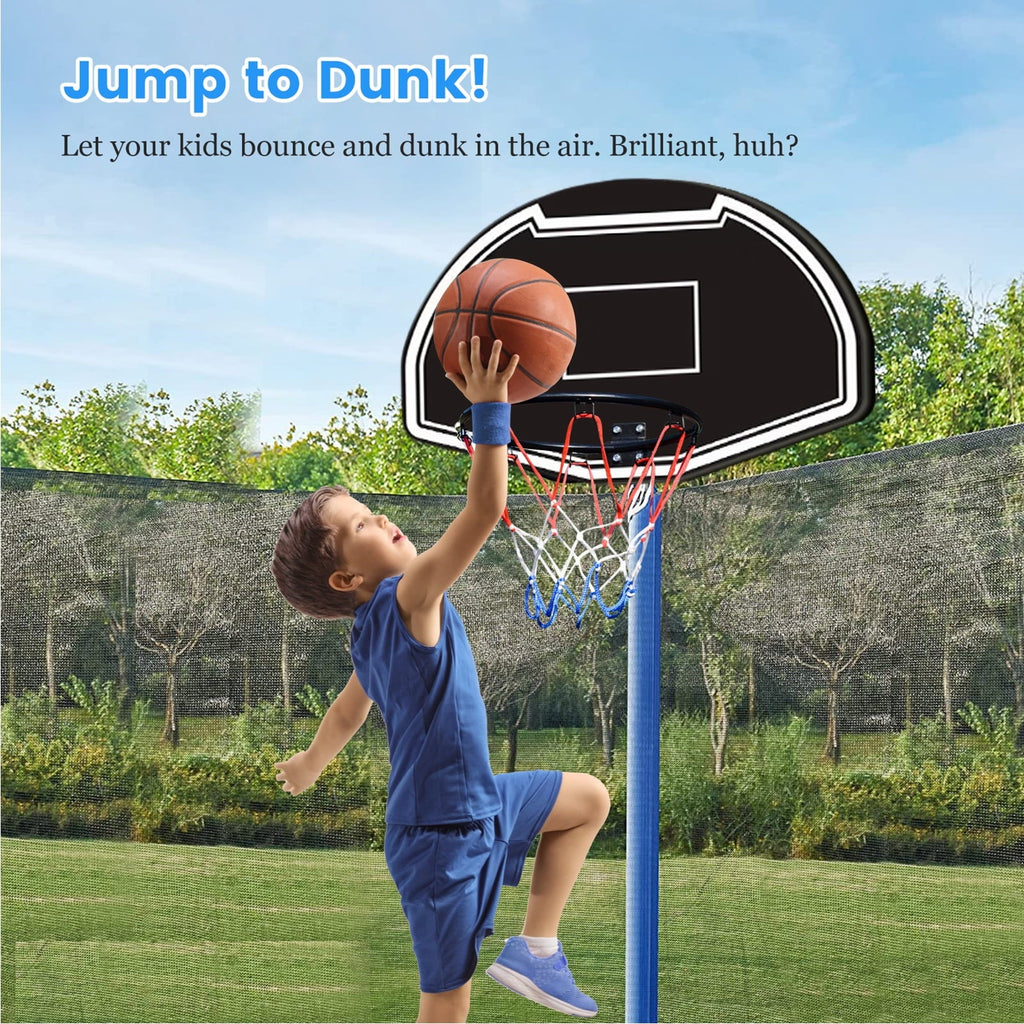 10ft Trampoline with Basketball Hoop and Enclosure Net B7073