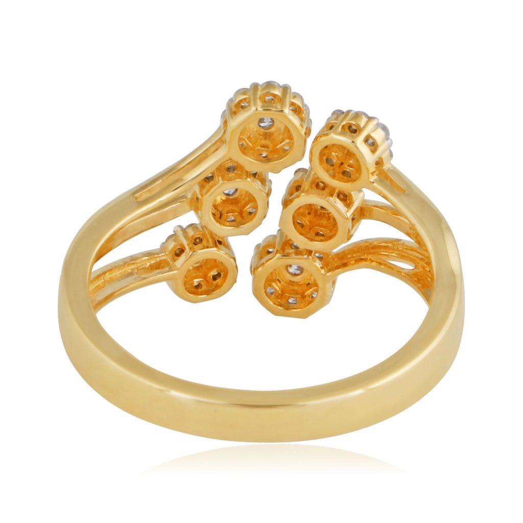 18Kt Yellow Gold Diamond Cuff Ring F3274
