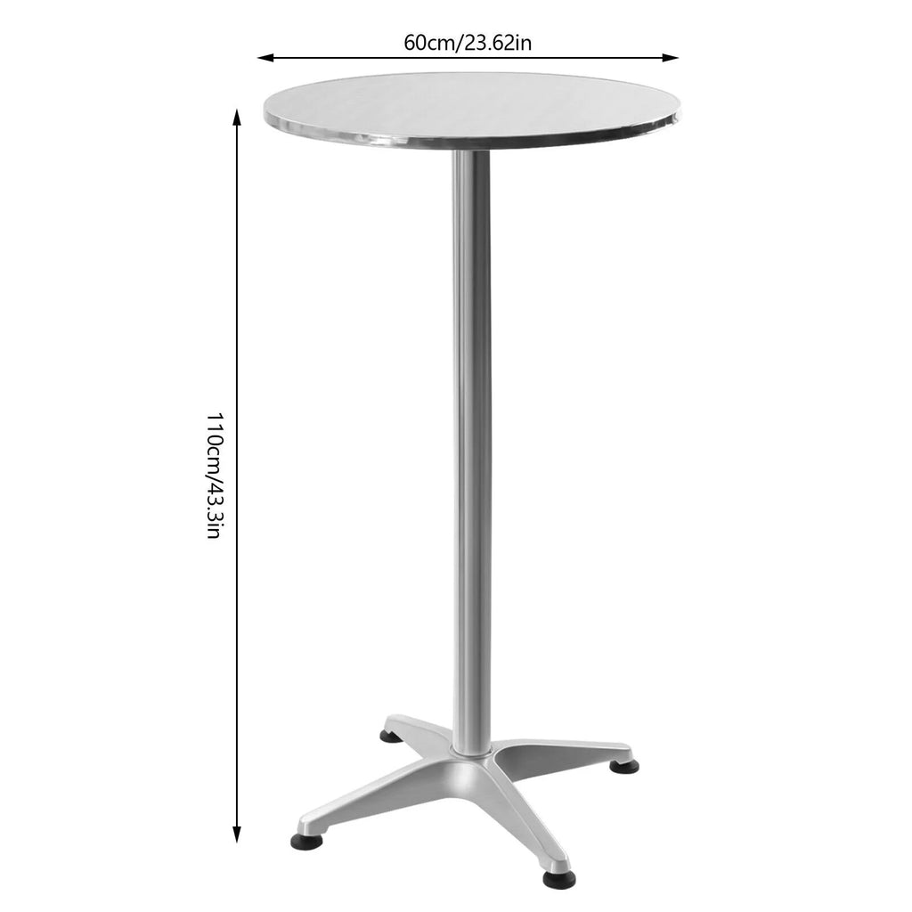 Round Pub Bar Table Stainless Steel Aluminum D623566