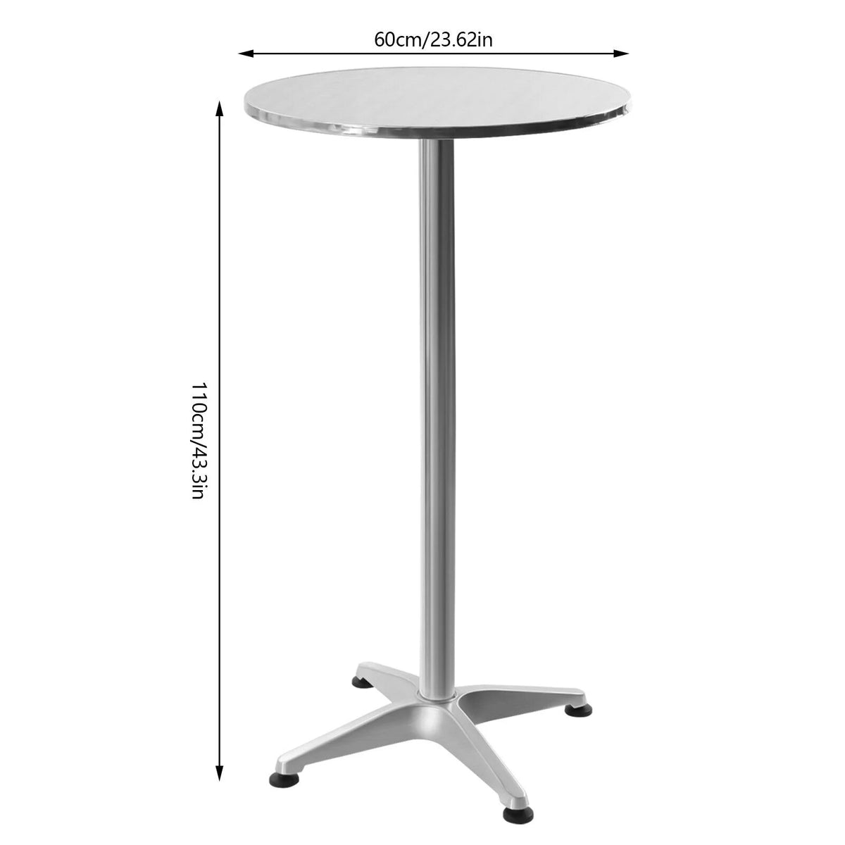 Round Pub Bar Table Stainless Steel Aluminum D623566