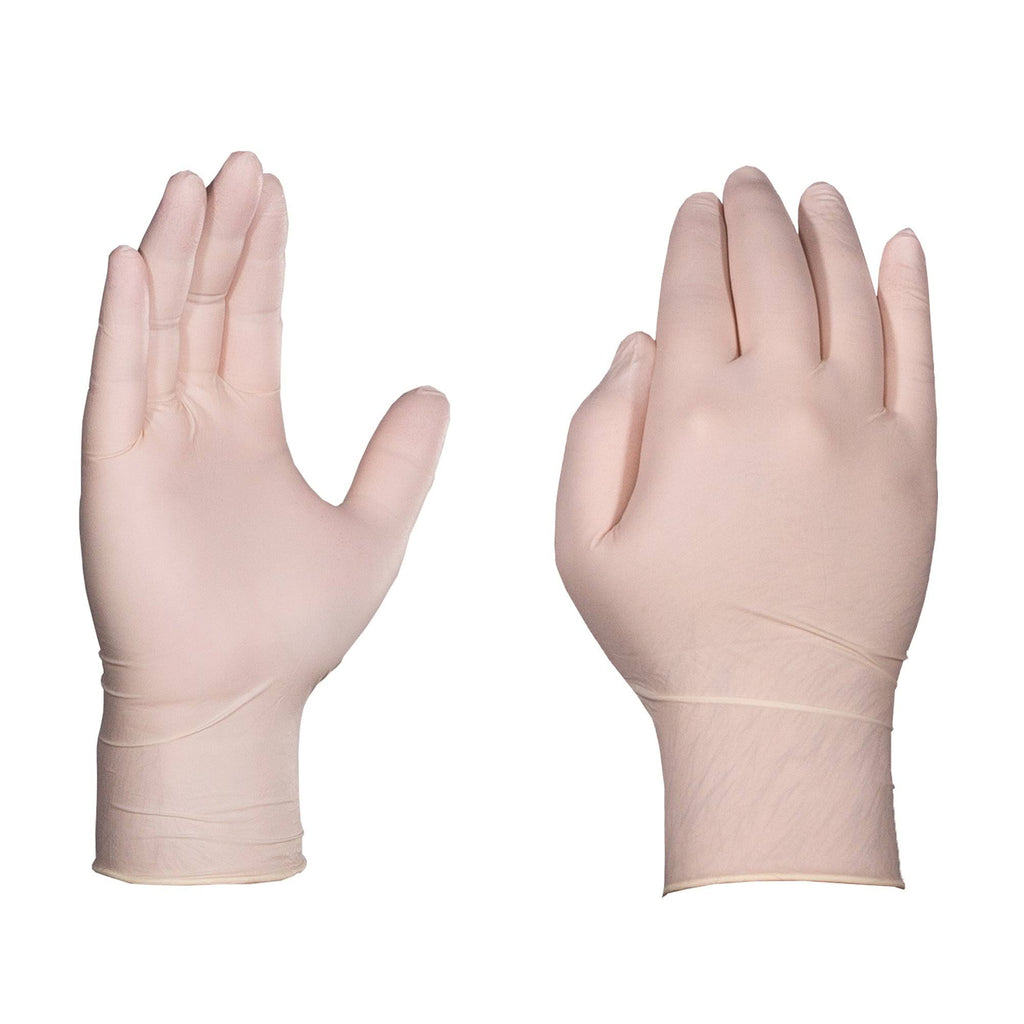 Ivory Latex Industrial Powder Free Disposable Gloves (Case of 1000) - Large V602195