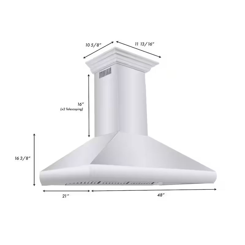 48 in. 500 CFM Convertible Wall Mount Range Hood in Stainless Steel S4793