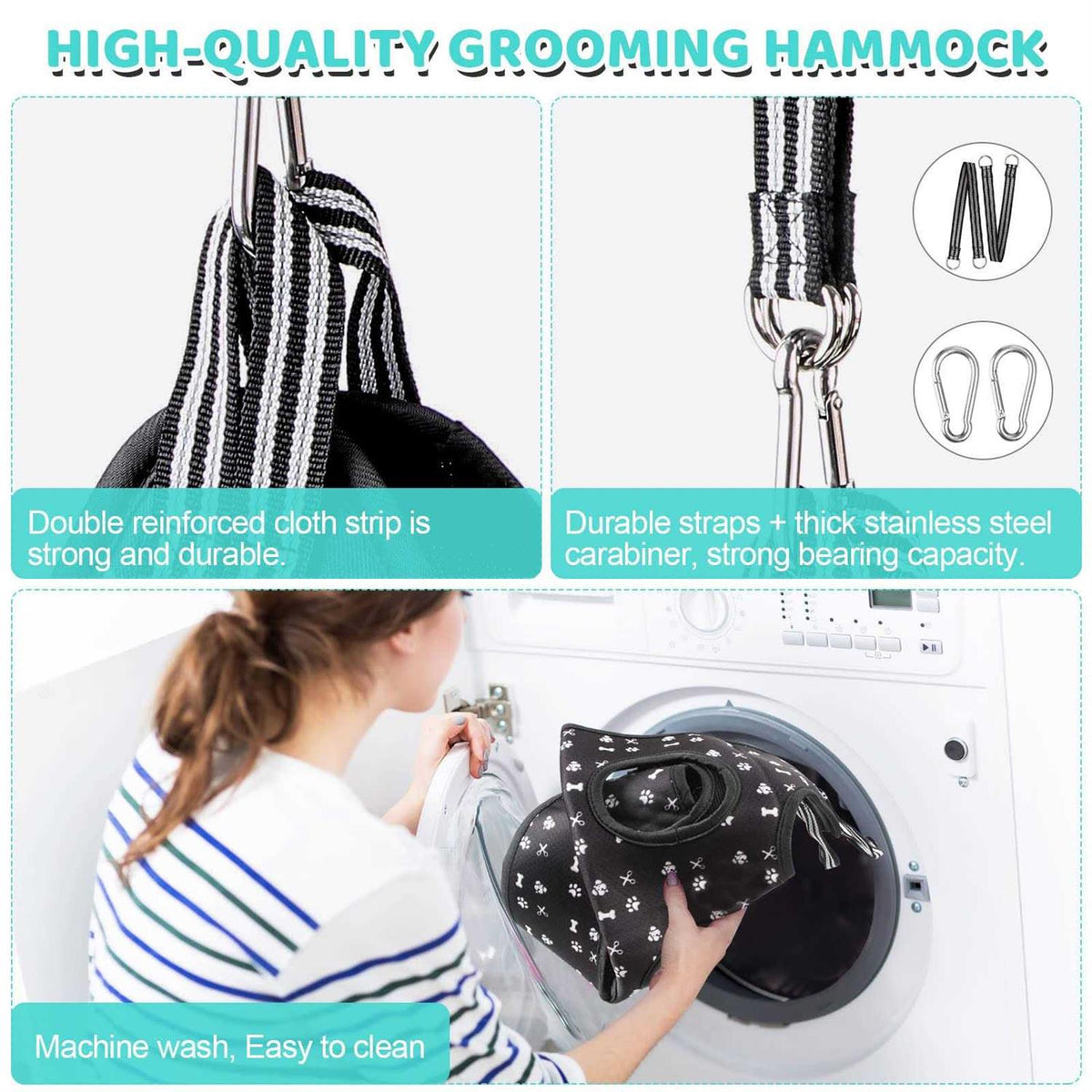 Pet Grooming Hammock Harness with Nail Clippers N538