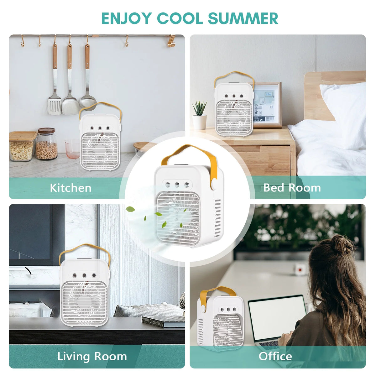 Portable Air Cooling Fan with LED Light 3 Wind Speeds L920043