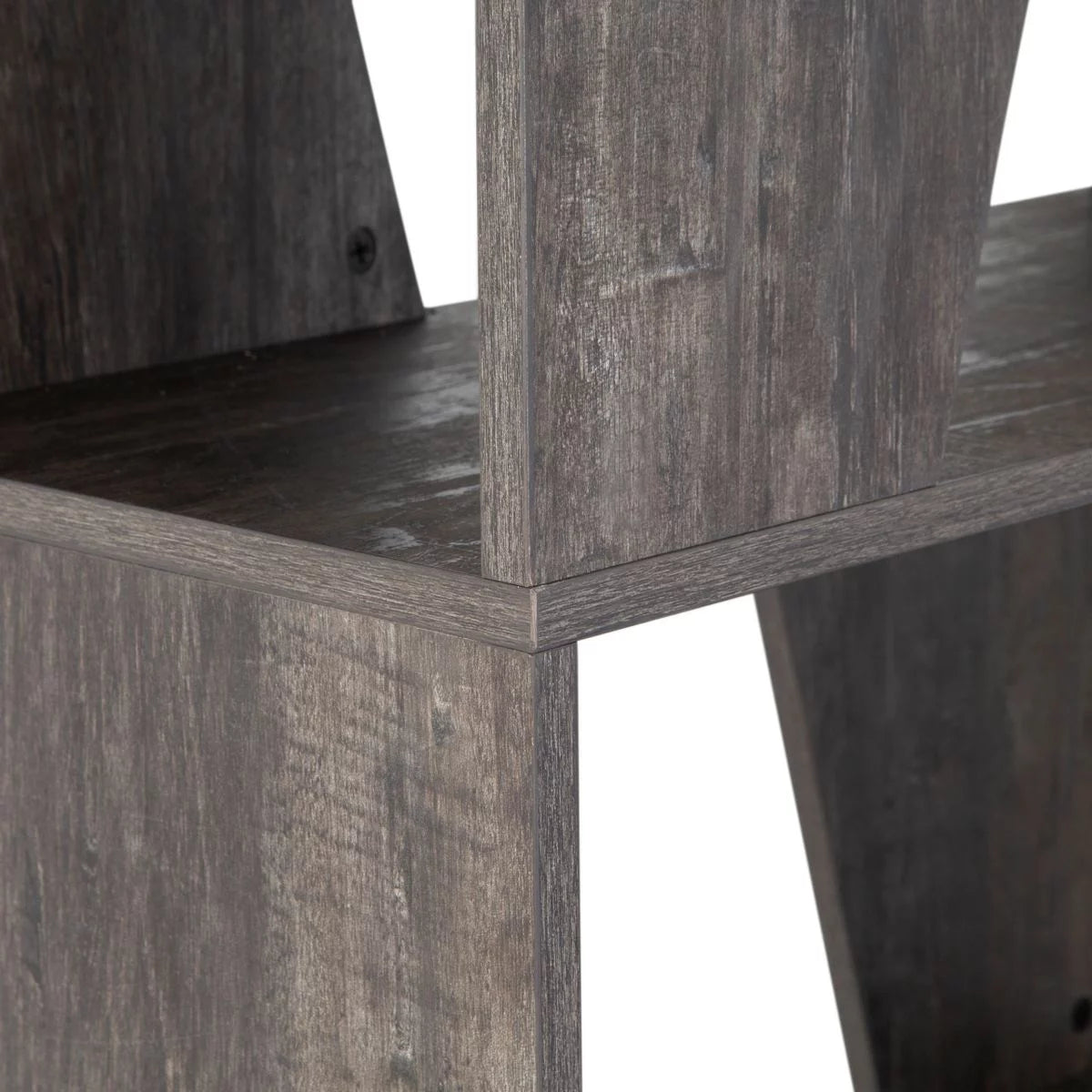 5-tier Wooden Bookcase in Washed Black Finish O174