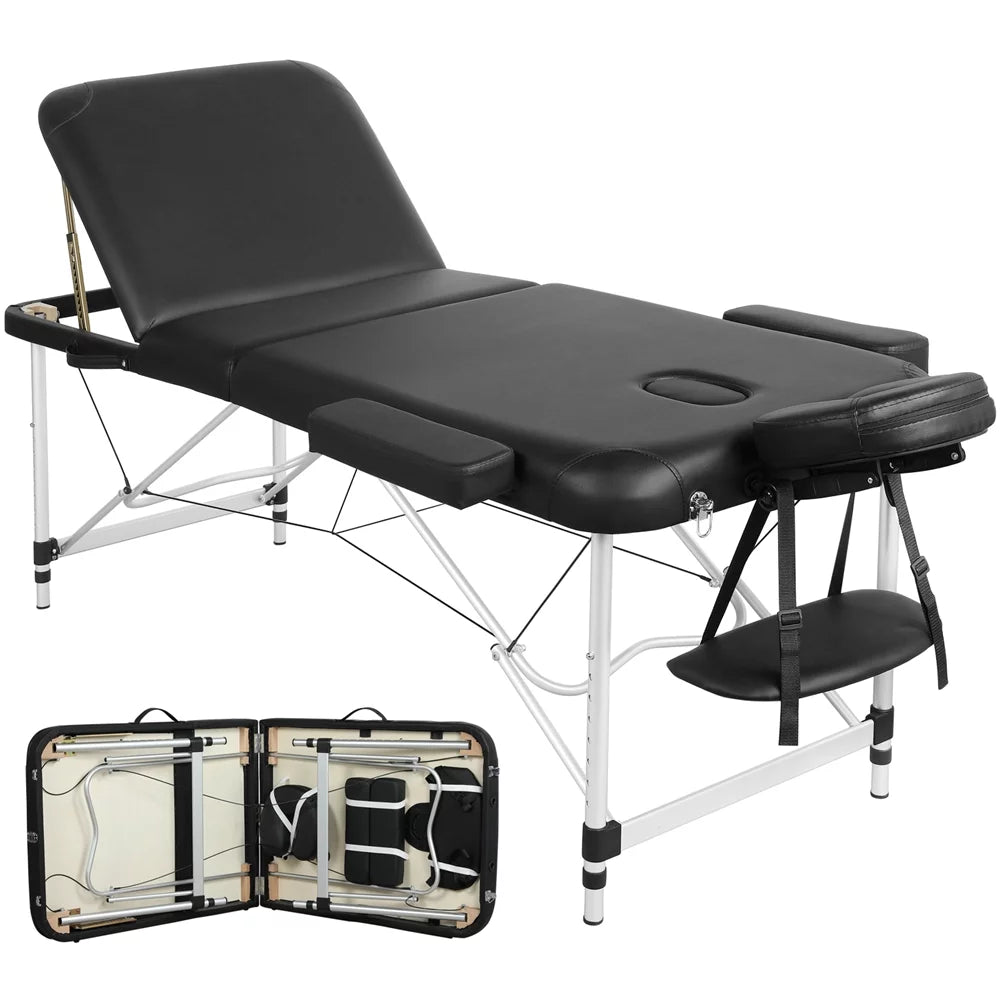 27.6'' Wide Adjustable 3 Fold Aluminum Massage Table P6271