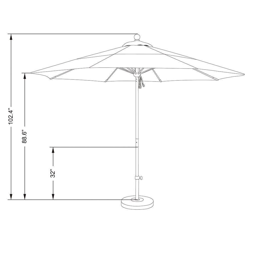 Yellow 11ft Bronze Market Umbrella A200