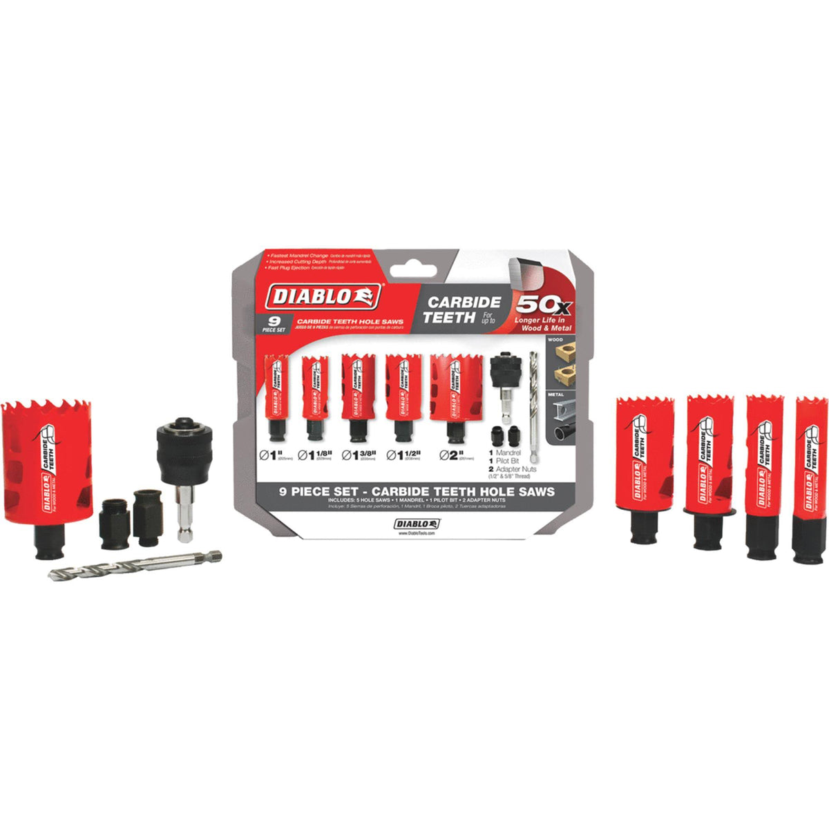 Carbide Hole Saw Kit 9 pc. M502