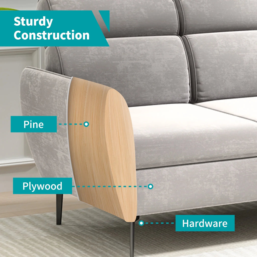 Linen Fabric L-shaped Sectional Sofa G1670