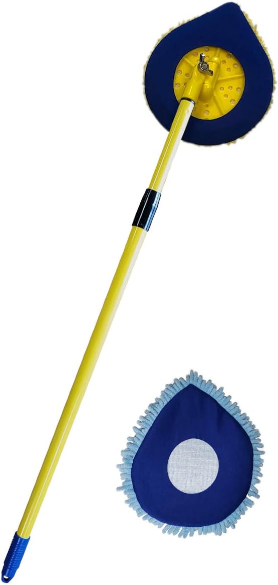 Long Handle Extendable Wall Washer Mop with Washable Microfiber Pad Pack of 2 Y874921
