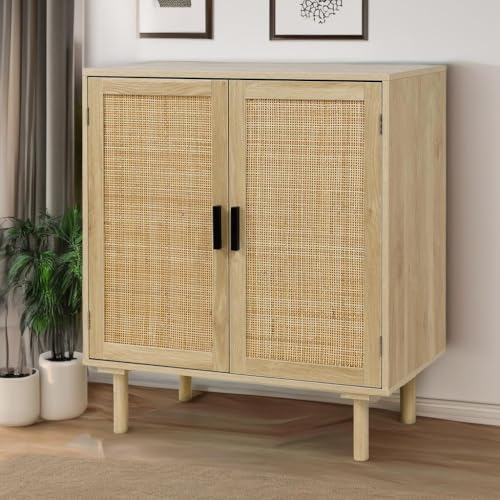 Black Rattan Sideboard Buffet Cabinet A17875