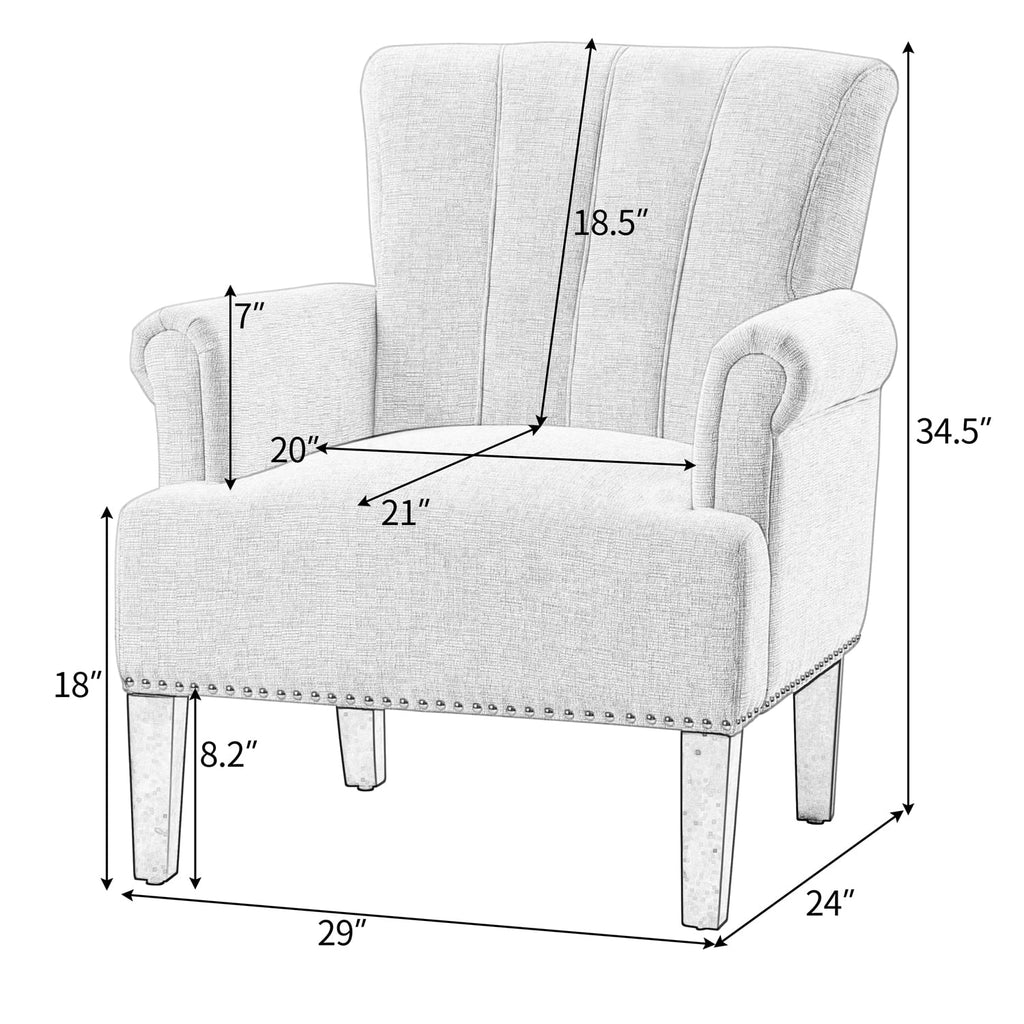 Beige Tufted Accent Armchair P5057