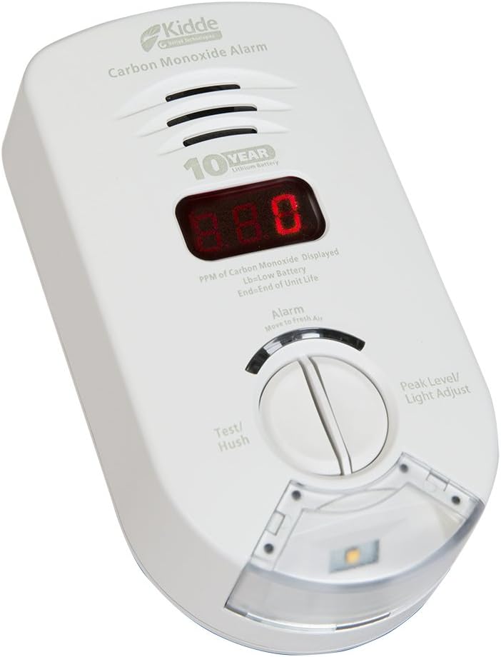 Carbon Monoxide Detector Alarm with Sealed Lithium Battery Back-up and Digital Display, Pack of 2 I923049
