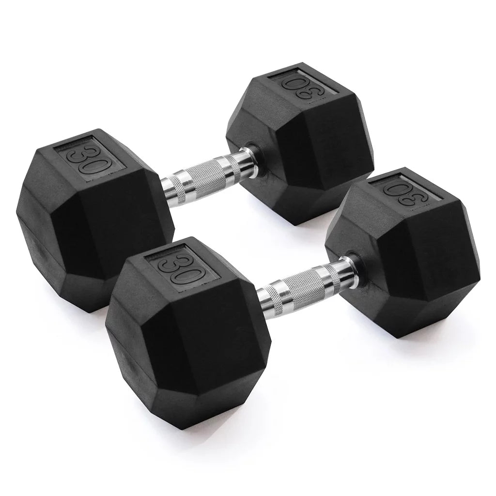 25lb Rubber Hex Dumbbell Pair B463
