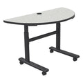 Sit/standing Desk Mobile Half-Round Gray Nebula I362553