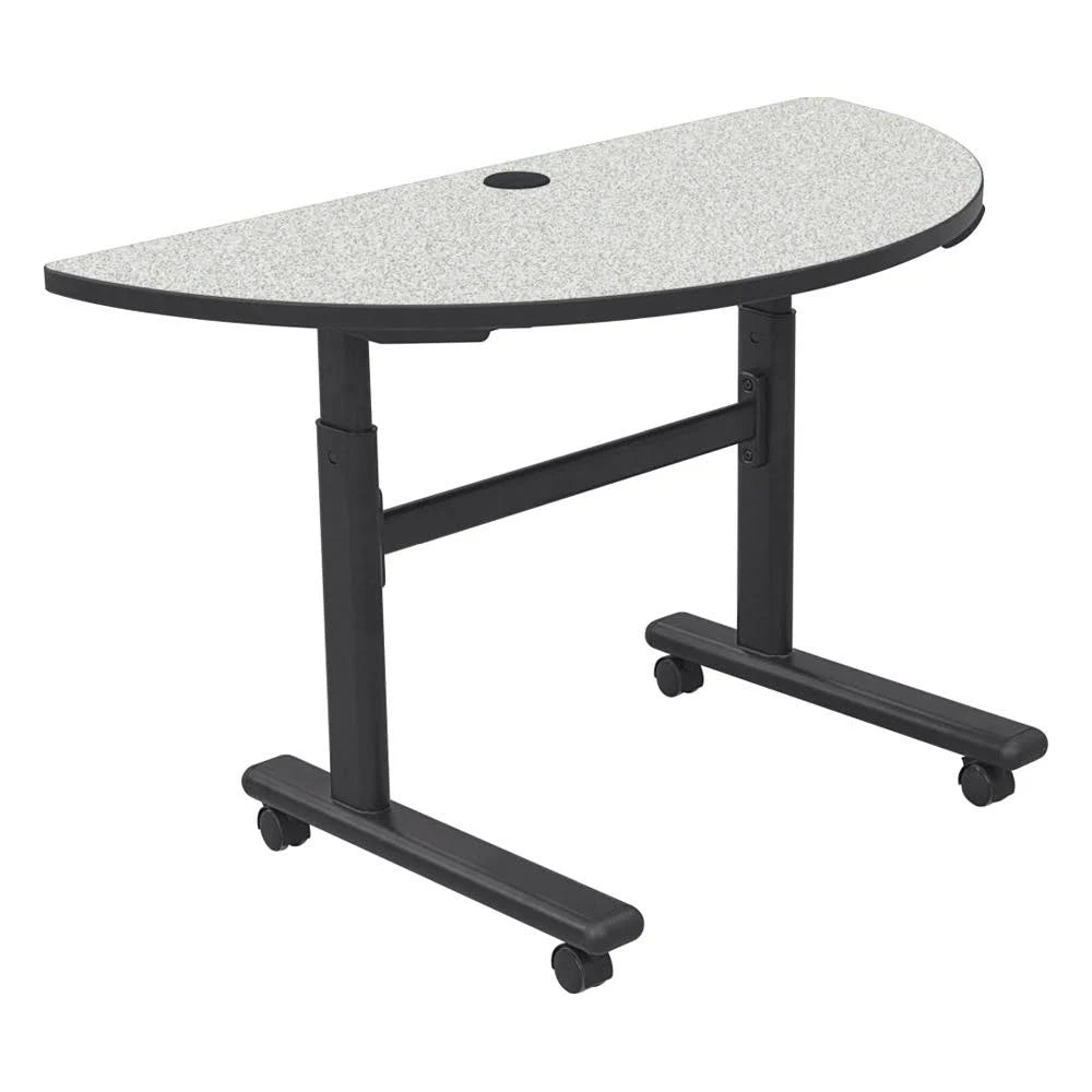 Sit/standing Desk Mobile Half-Round Gray Nebula I362553