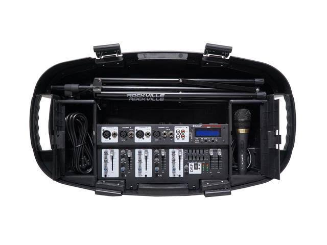 Portable Powered PA System with Mixer Speakers Stands Mic S905