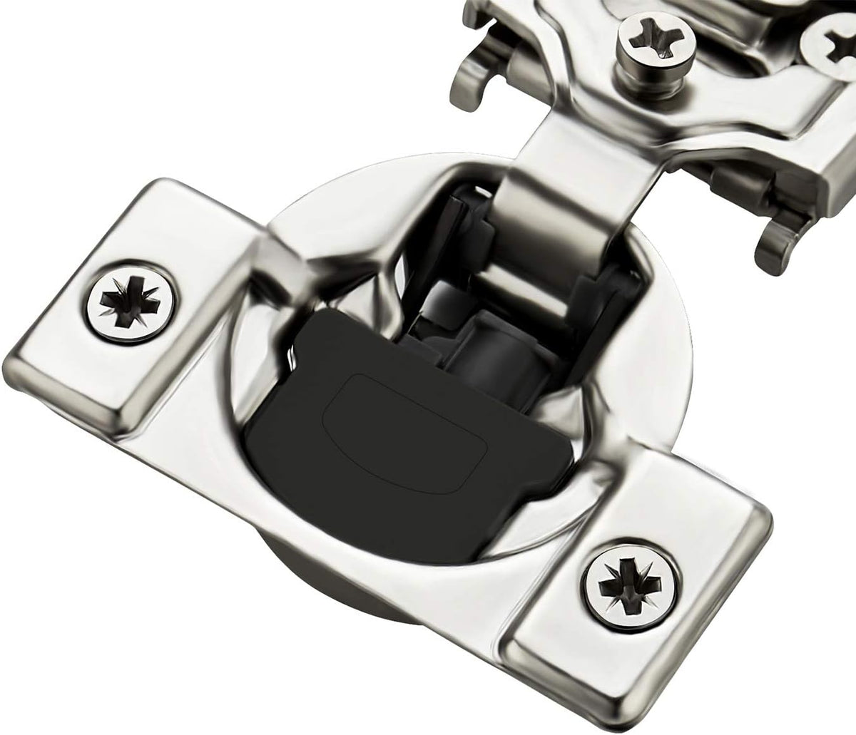 12 Pack 6 Pairs 1/2 inch Overlay Soft Close Satin Nickel Stainless Steel Concealed Hinges H354