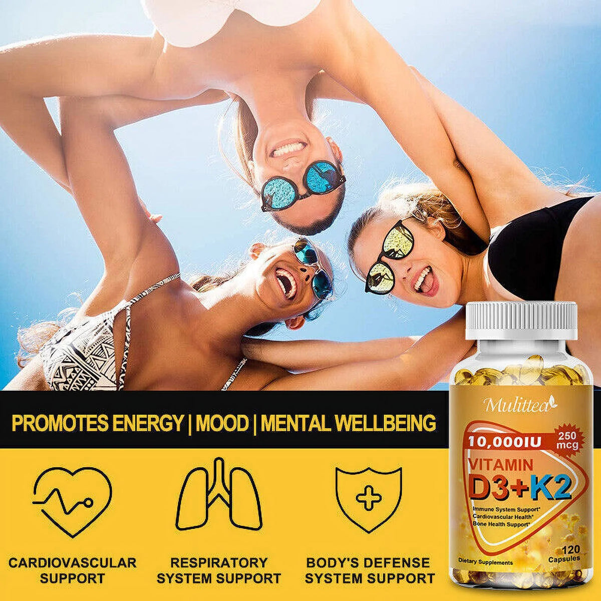 Vitamin K2 (MK7) with D3 10,000 IU Capsules W64121