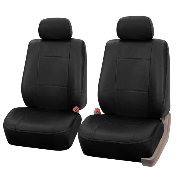 Black Faux Leather Full Set Seat Covers S5242