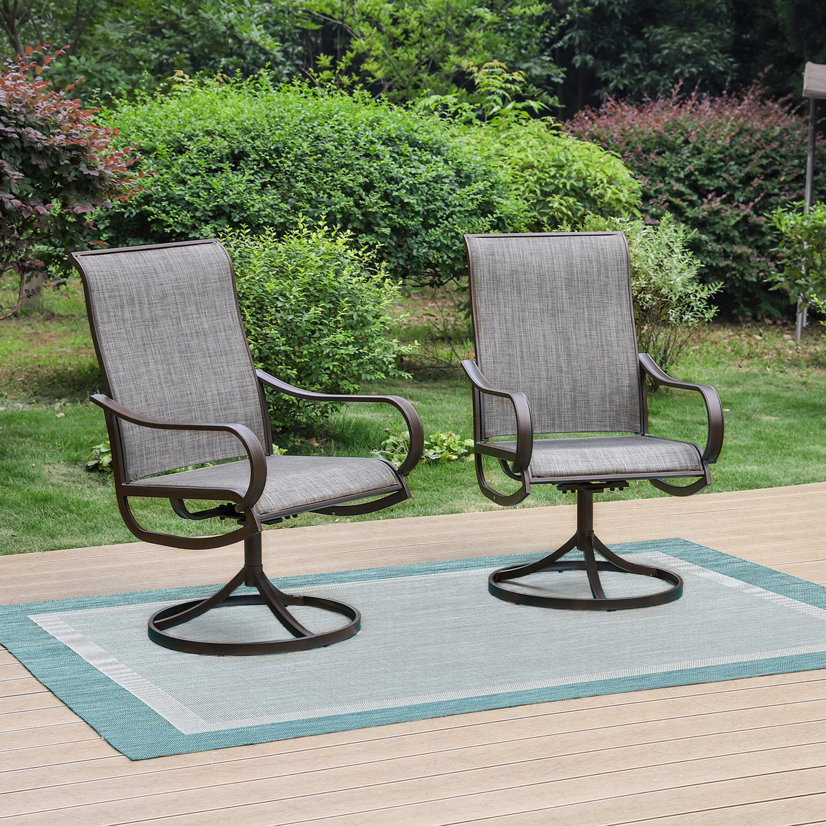 Swivel Dining Chairs Set of 2 with Black Steel Frame O443