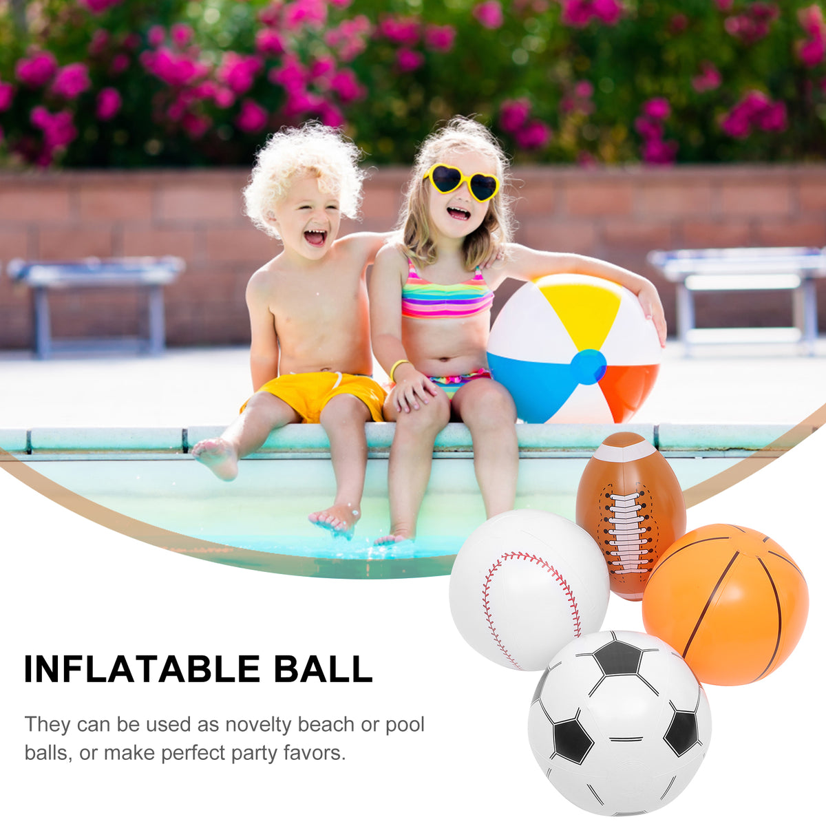 4 Pcs Inflatable Beach Ball Children’s Toys I72396