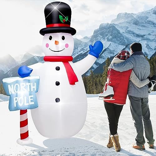 8 Foot Inflatable Snowman Penguin Decoration with LED Lights I450375
