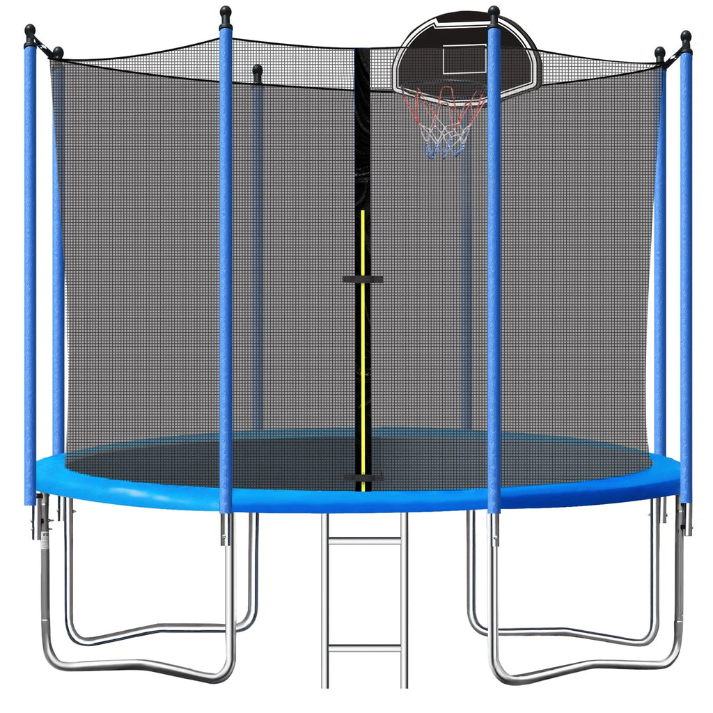 10ft Trampoline with Basketball Hoop and Enclosure Net B7073