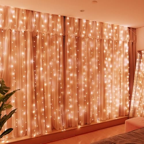 300LED Warm White Fairy Curtain Lights 2 Pack I20897