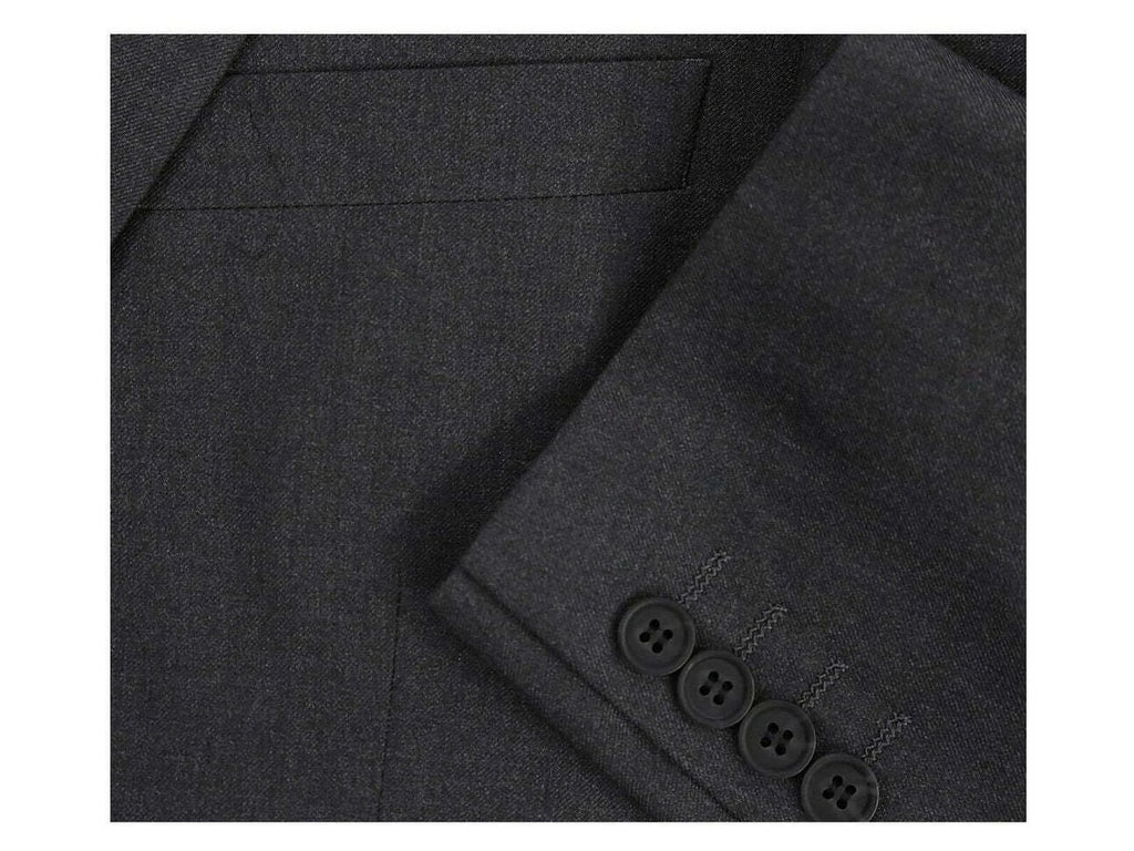 Charcoal Gray Solid Two Button Slim Fit Suit E900782