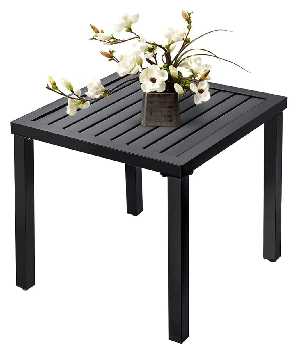 Black Metal Patio Side Table Y17544