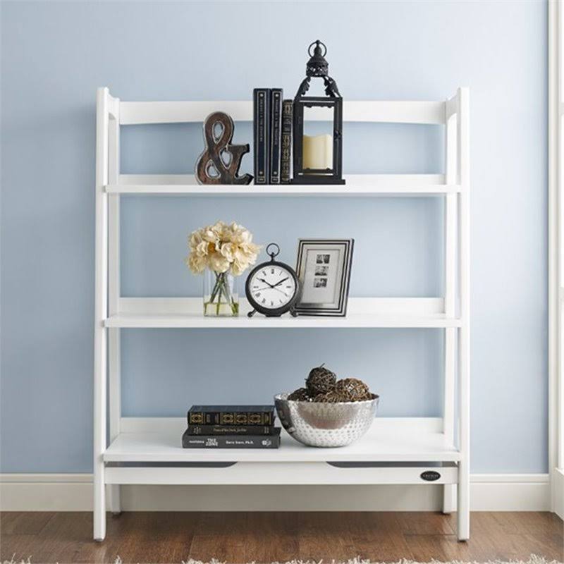 White 3 Shelf Ladder Bookcase D566