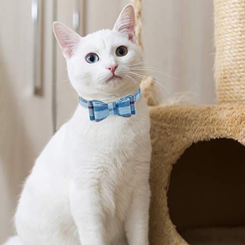 Blue Plaid Dog Collar and Leash Set Q5072