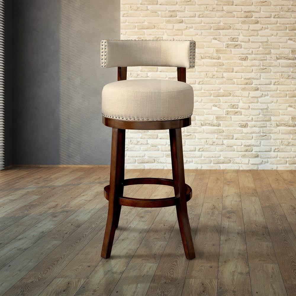 Beige Counter Height Swivel Barstool (Set of 2) V847153