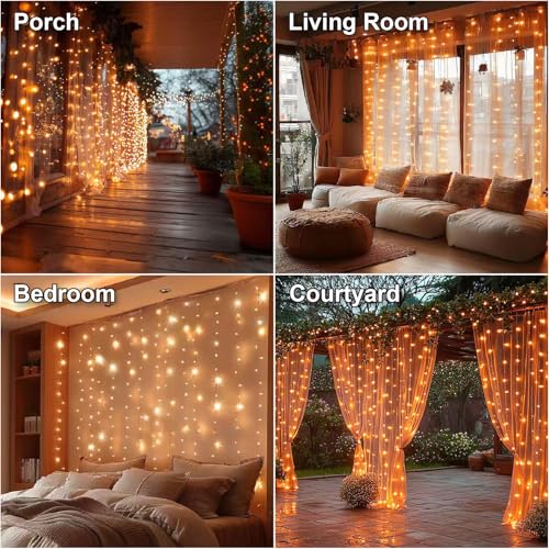 300LED Warm White Fairy Curtain Lights 2 Pack I20897