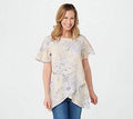 Printed Woven Crossover Hem Top U669121