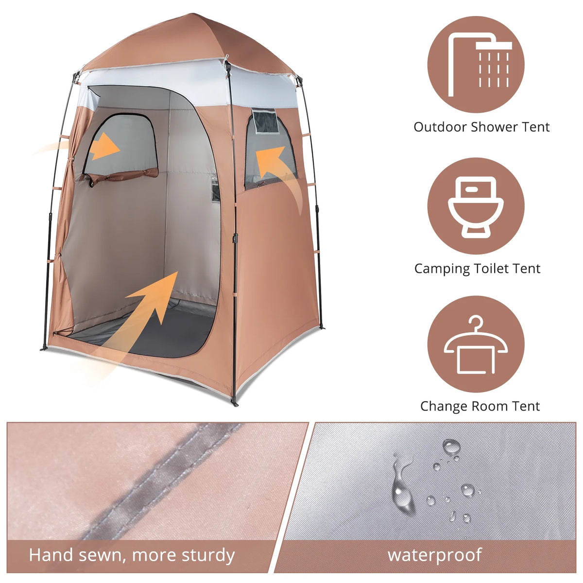 Portable Outdoor Shower Tent Camp Toilet Rain Shelter T5864
