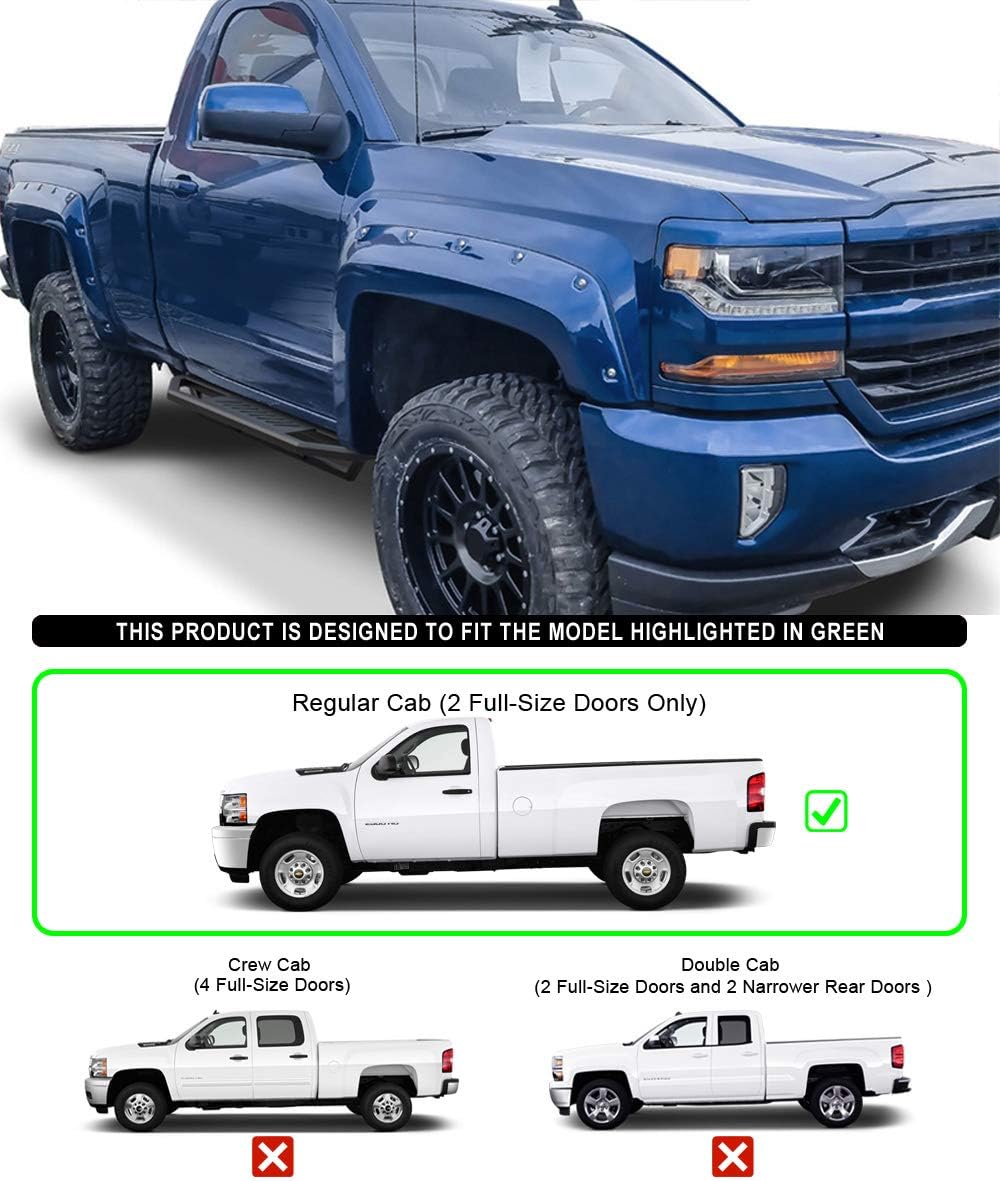 6.5in Aluminum Running Boards for Chevy Silverado GMC Sierra K95539