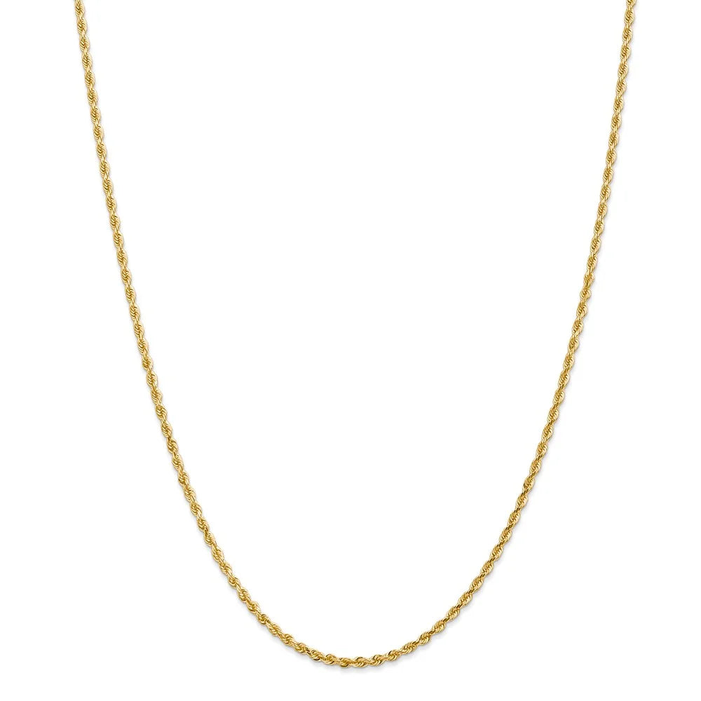 14kt Yellow Gold Diamond Cut Rope Chain 30 inch Lobster Clasp X831
