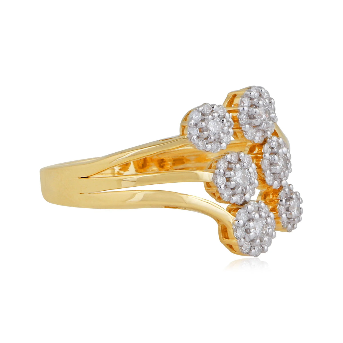 18Kt Yellow Gold Diamond Cuff Ring F3274