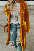 Casual Solid Button Turn-back Collar Outerwear V265