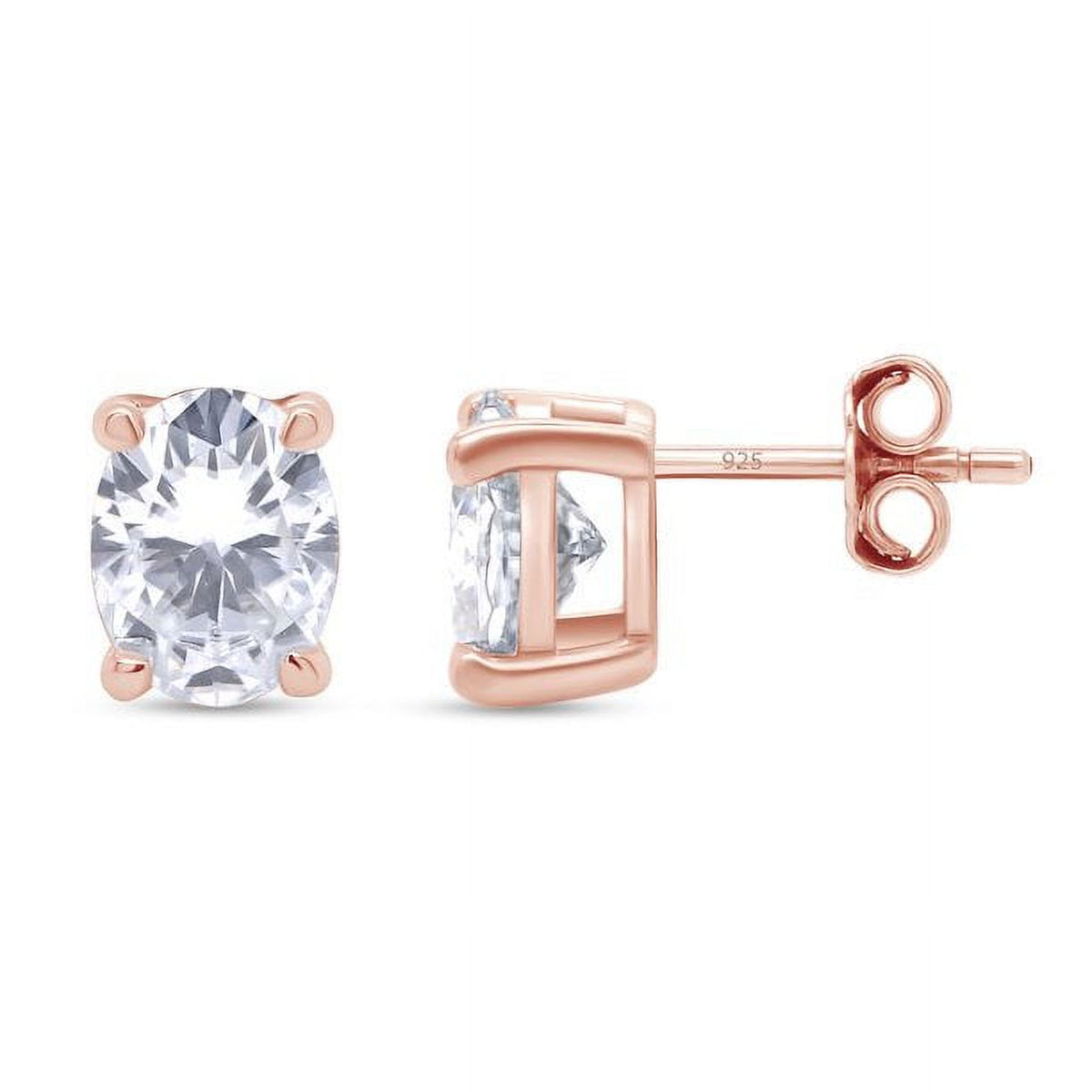 18k Rose Gold over Stud Earrings P4188