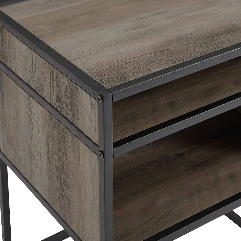 Dark Walnut Open-Shelf Side Table E675