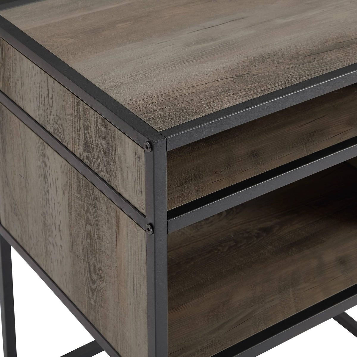 Dark Walnut Open-Shelf Side Table E675