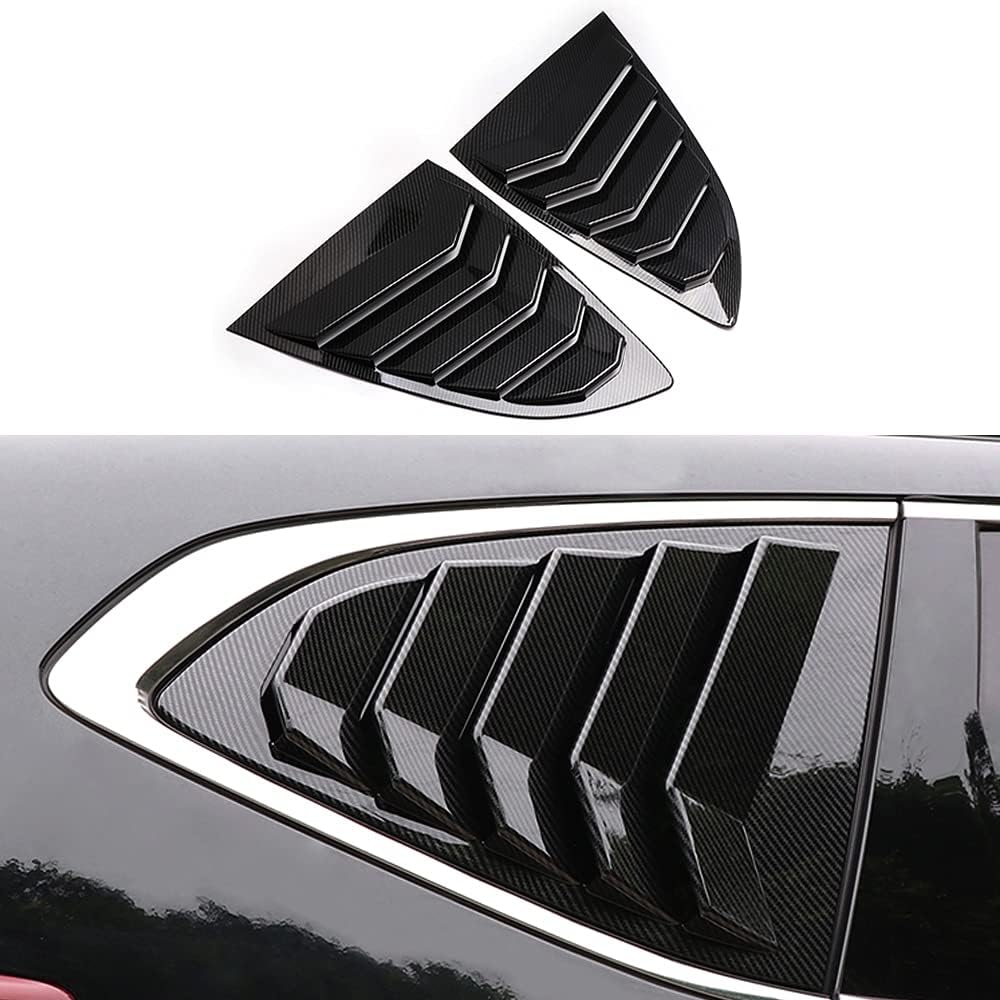 2PCS ABS Bright Black Rear Side Window Louvers Air Vent Scoop Shades Panel Cover Auto Exterior Decoration Trim Accessories For Honda CRV 2017 2018 2019 2020 2021 2022 Pack of 2 C8320