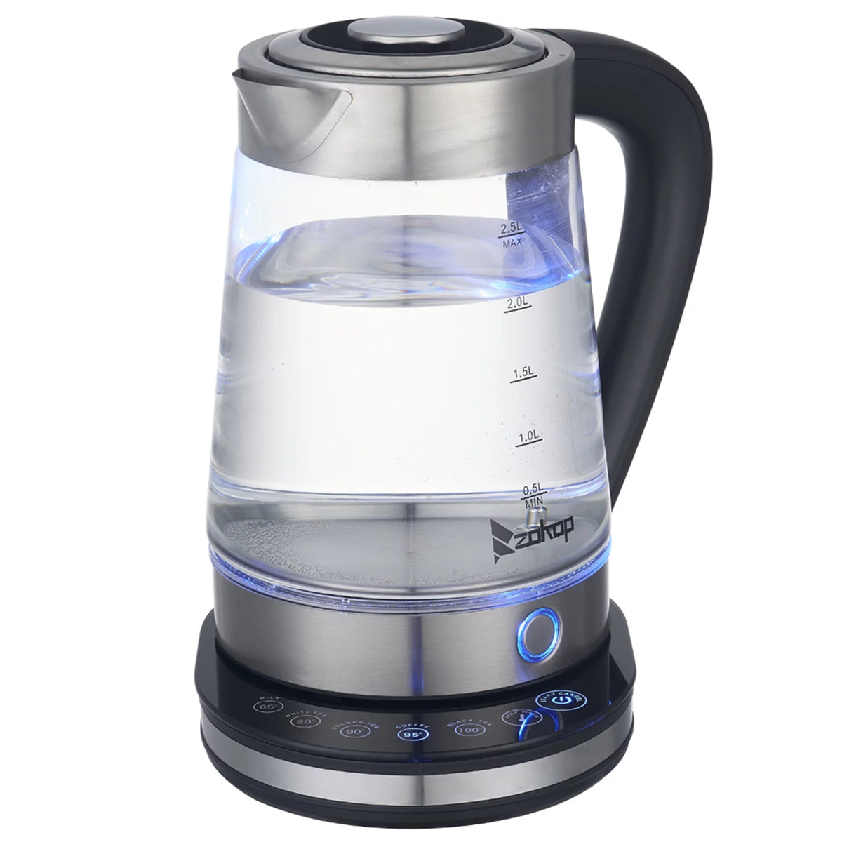 Black 2.5L Stainless Steel Electric Glass Kettle H3232